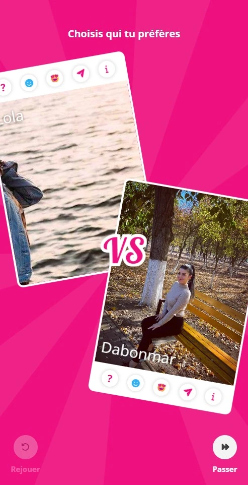 Écran de choix de profil sur OnlyDate